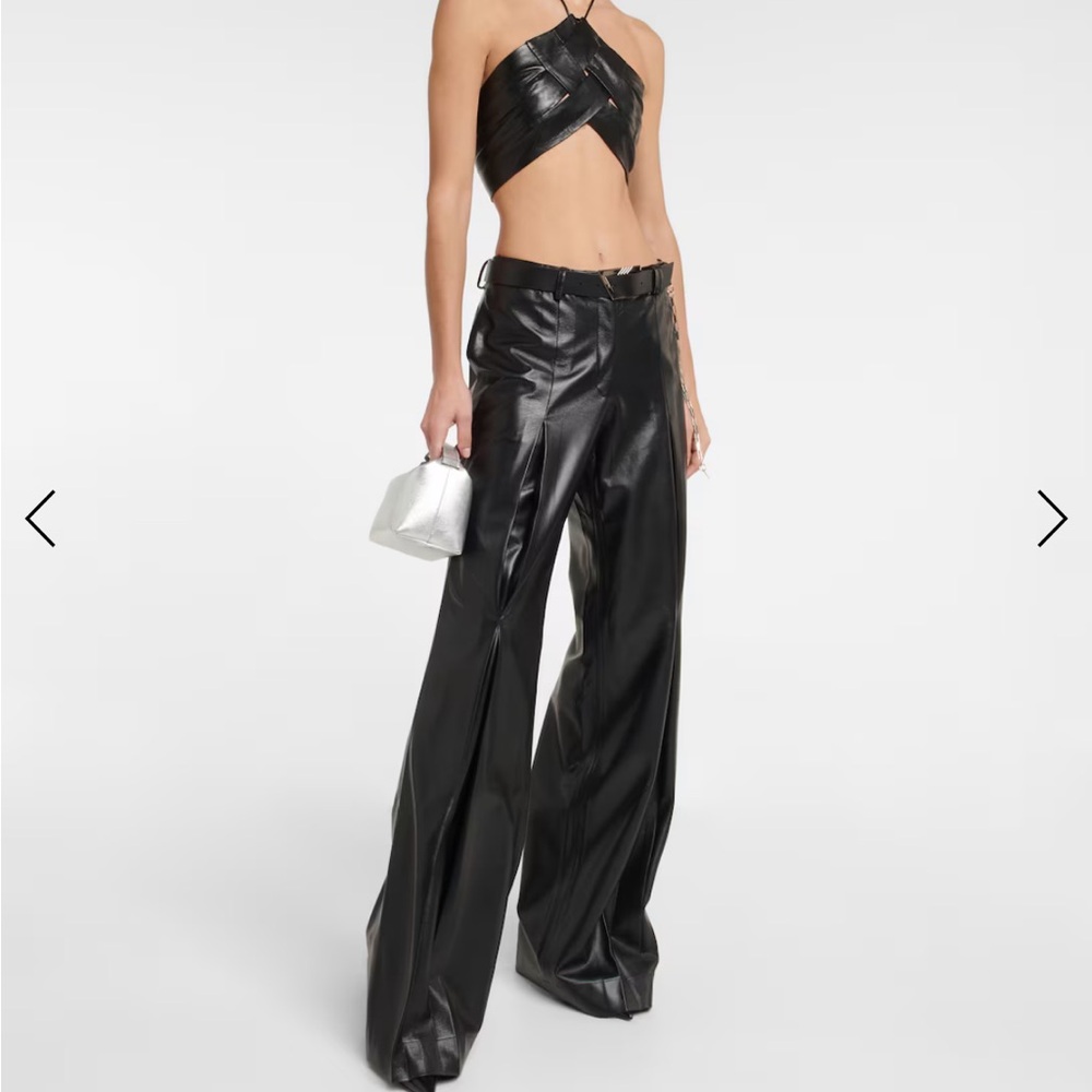 Aya Muse Vortico Faux Leather Crop Top